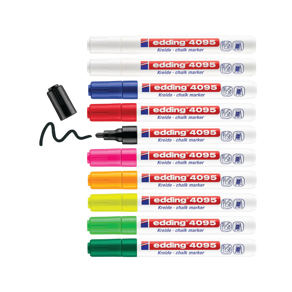 Edding 4095 Assorted Chalk Markers (Pack of 10)