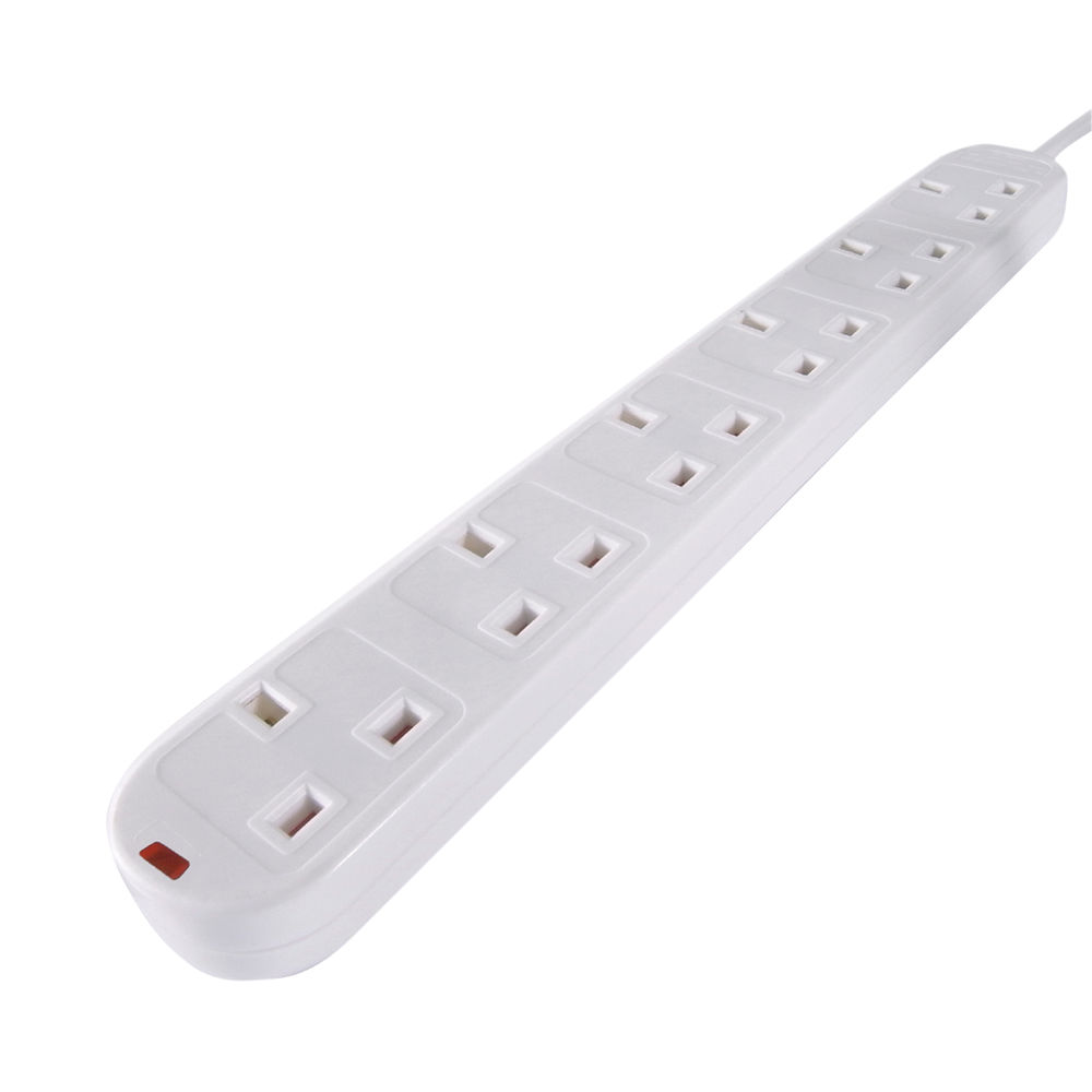 Connekt Gear 5m 6-Way Surge Protection Extension Lead White