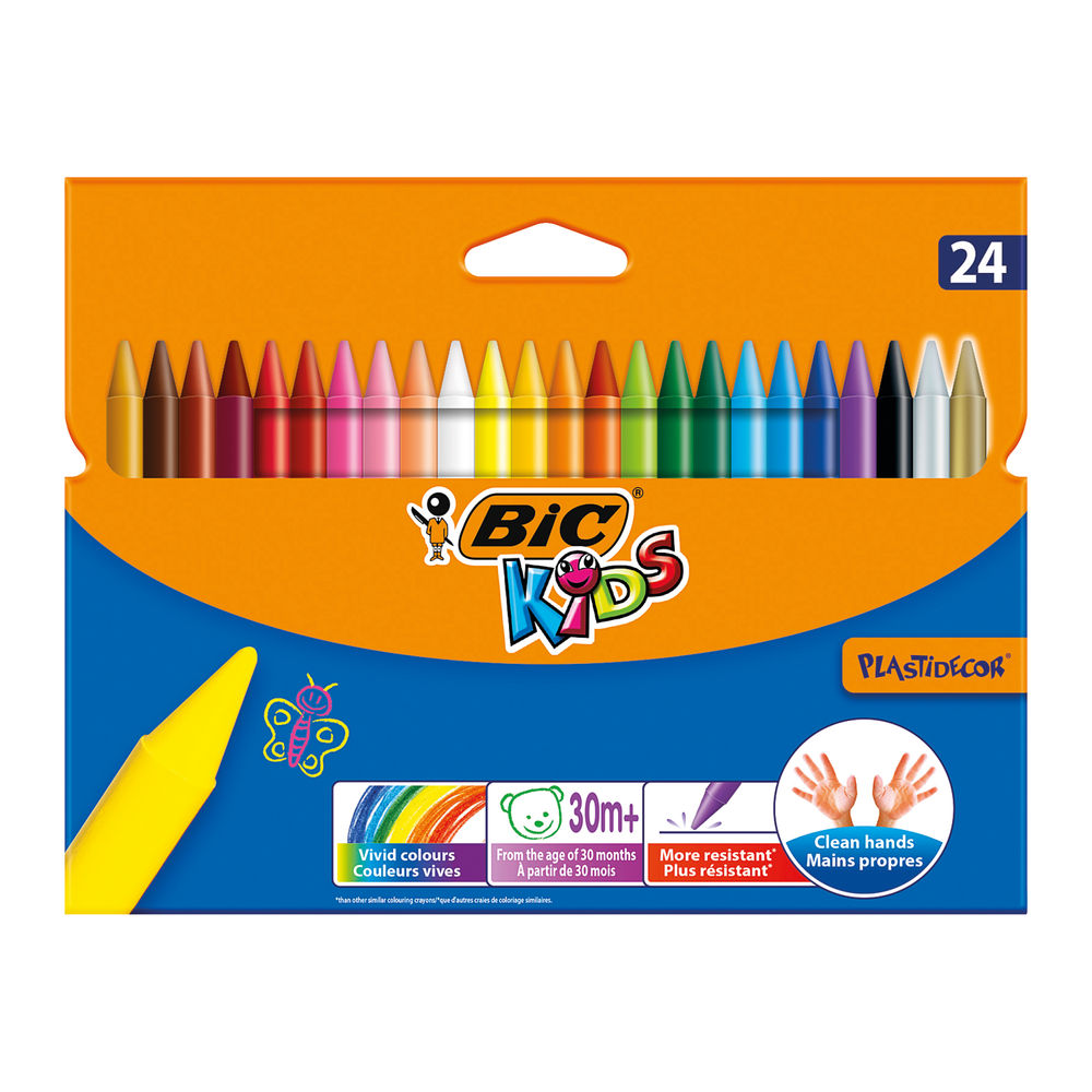 Bic Plastidecor Crayons Assorted (Pack of 24) 829772