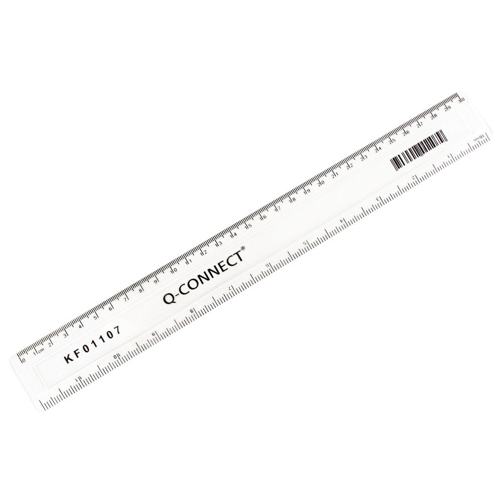 Q-Connect 300mm/30cm Clear Ruler KF01107