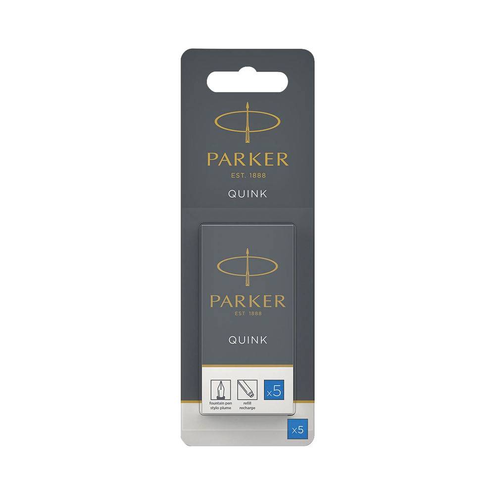 Parker Quink Permanent Ink Cartridge 12x5 Blue (Pack of 60) S0881580