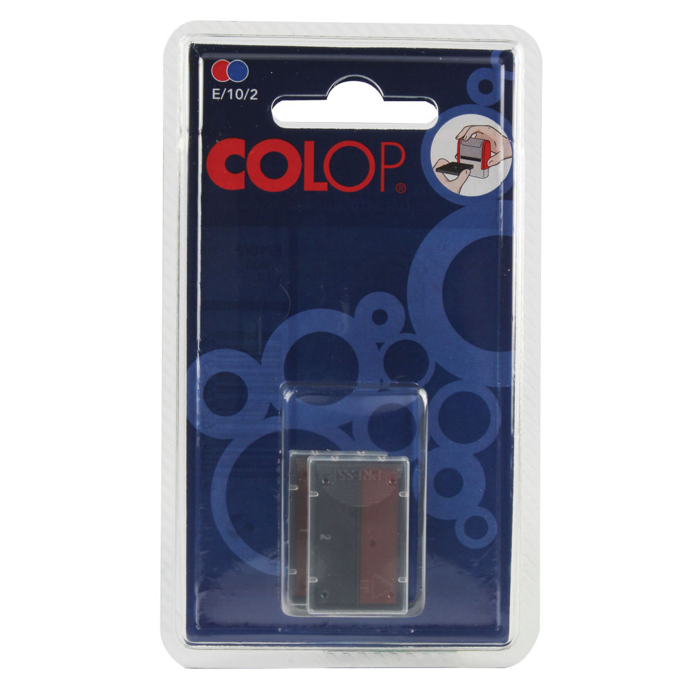 COLOP E/10/2 Replacement Ink Pad Blue/Red (Pack of 2) E/10/2