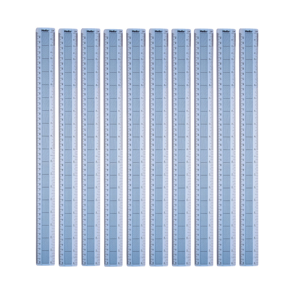 Helix Shatter Resistant Ruler Gridded 45cm Blue (Pack of 10) L28040