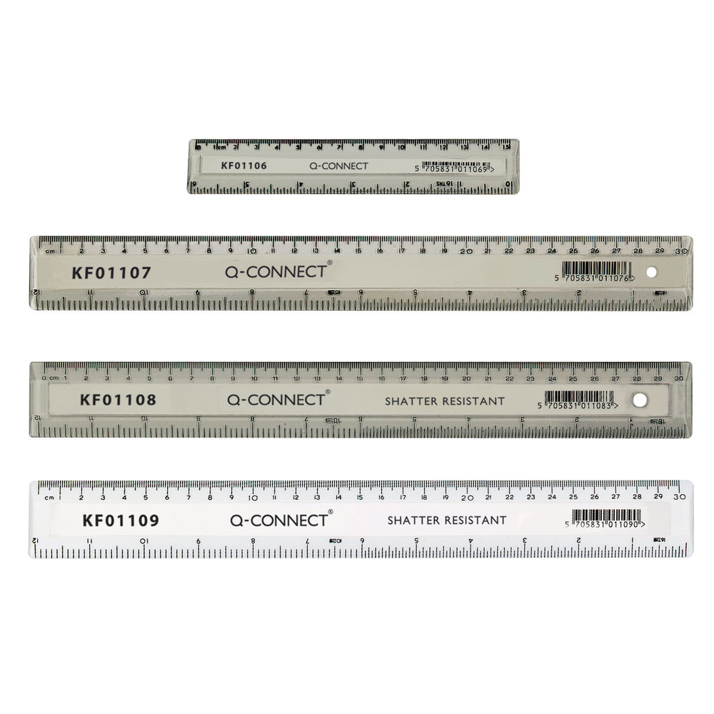 Q-Connect Clear 150mm/15cm/6inch Ruler KF01106