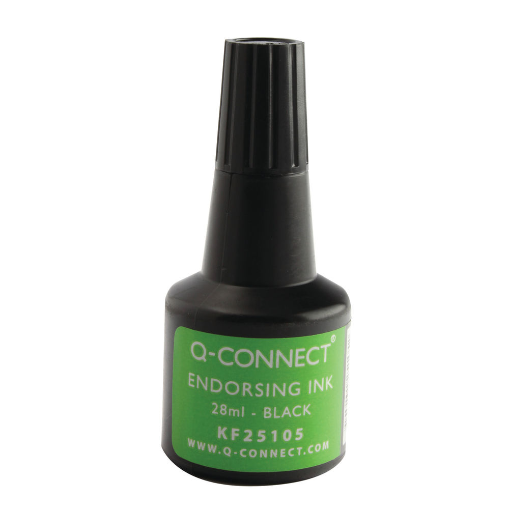 Q-Connect Endorsing Ink 28ml Black (Pack of 10) KF25105Q