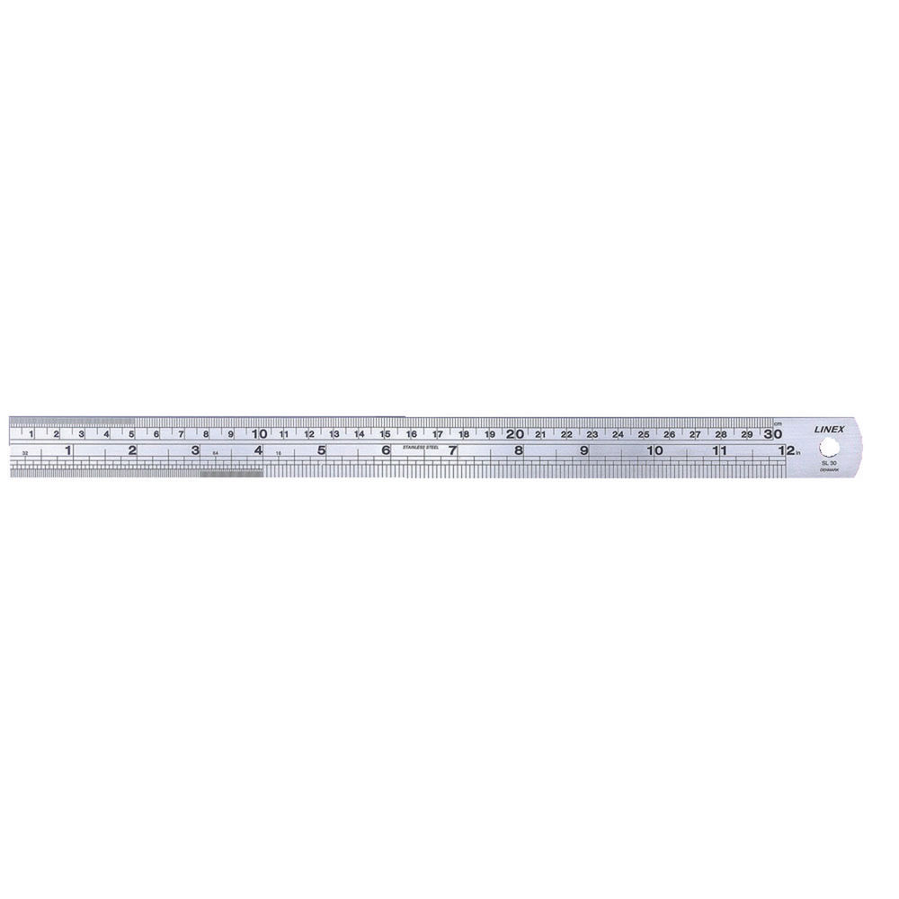 Linex 30cm Steel Ruler - LXESL30