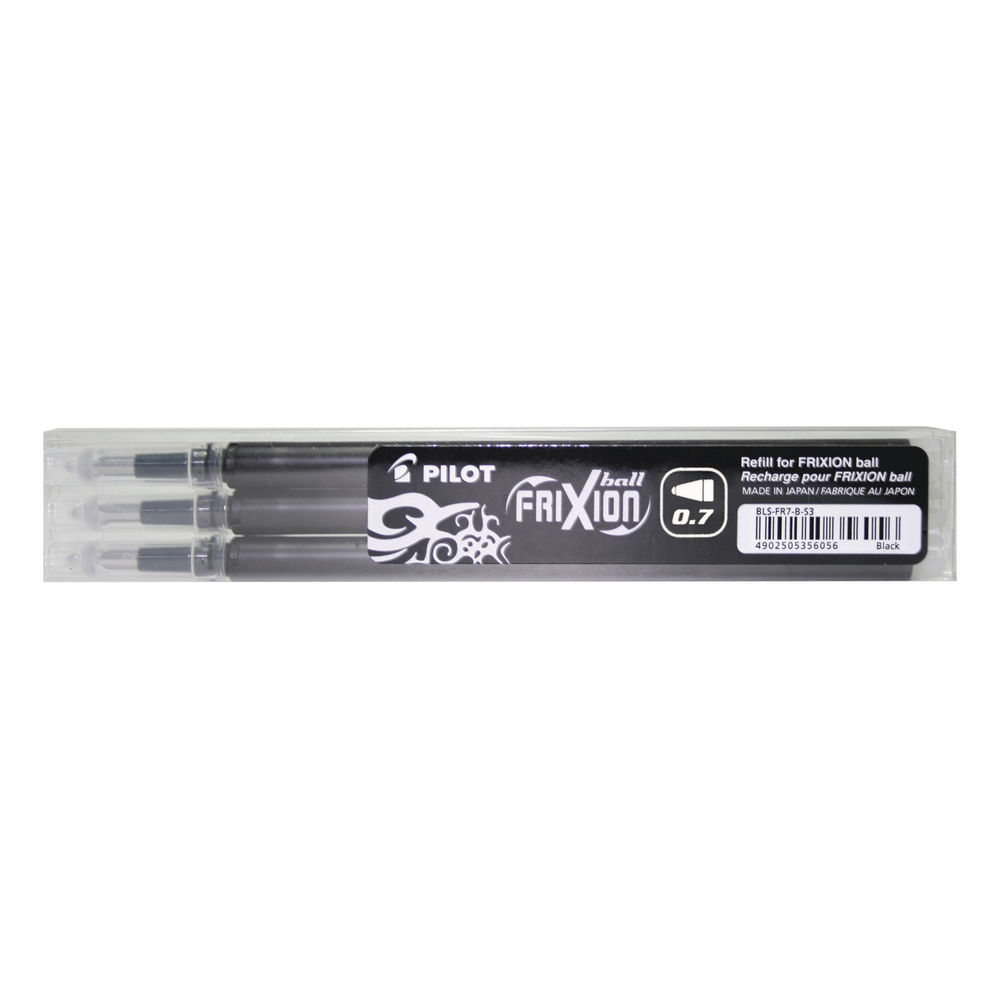 Pilot FriXion Rollerball Pen Refill Medium Black (Pack of 3) 075300301