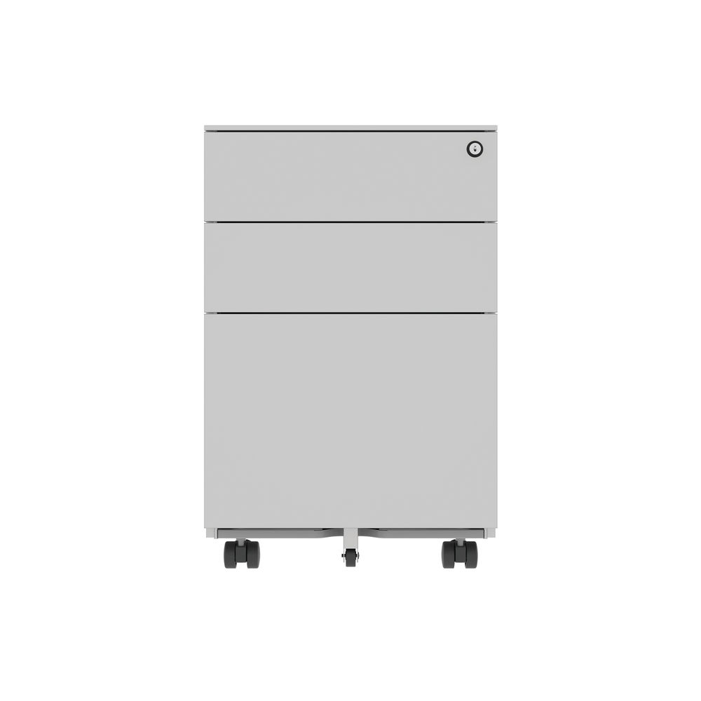 Astin 3 Drawer Mobile Under Desk Steel Pedestal 480x580x610mm Silver