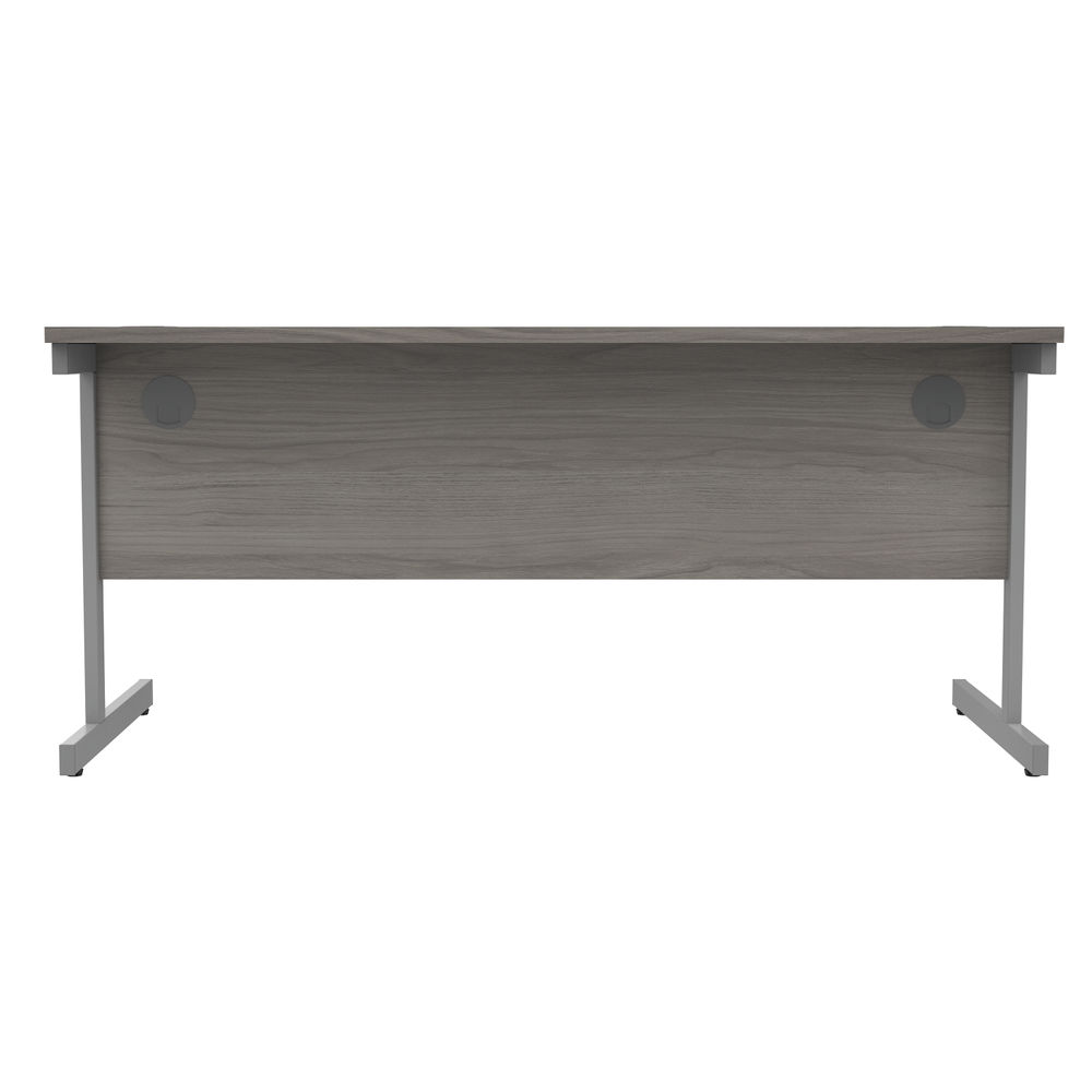 Astin Rectangular Single Upright Cantilever Desk 1600x800x730mm Grey Oak/Silver