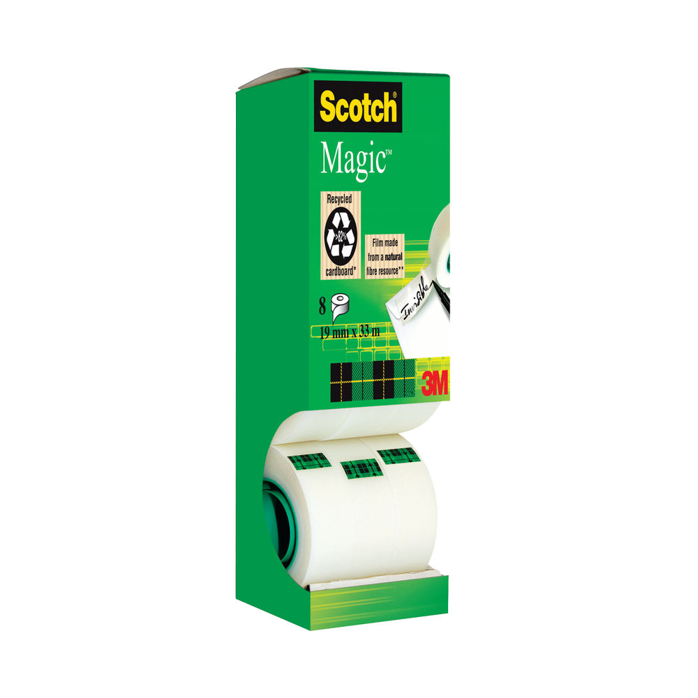 Scotch Magic Tape Tower Pack of 8 Rolls 19mm x 33m 8-1933R8 - Hunt Office UK