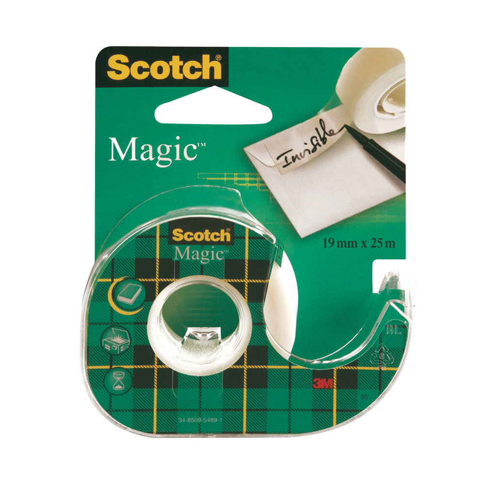 Scotch Magic Tape 810 19mm x 25m with Dispenser (Pack of 12) 8-1925D