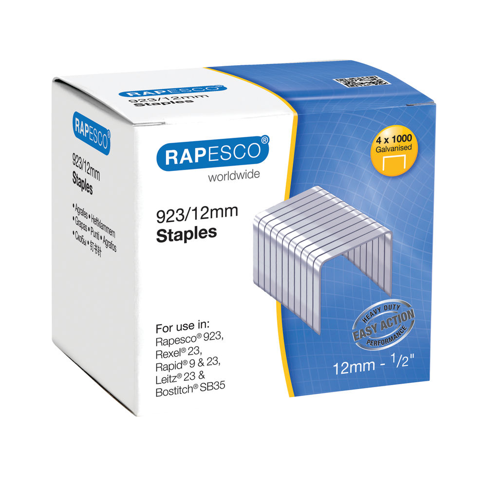 Rapesco 923/12mm Staples (Pack of 4000) S92312Z3