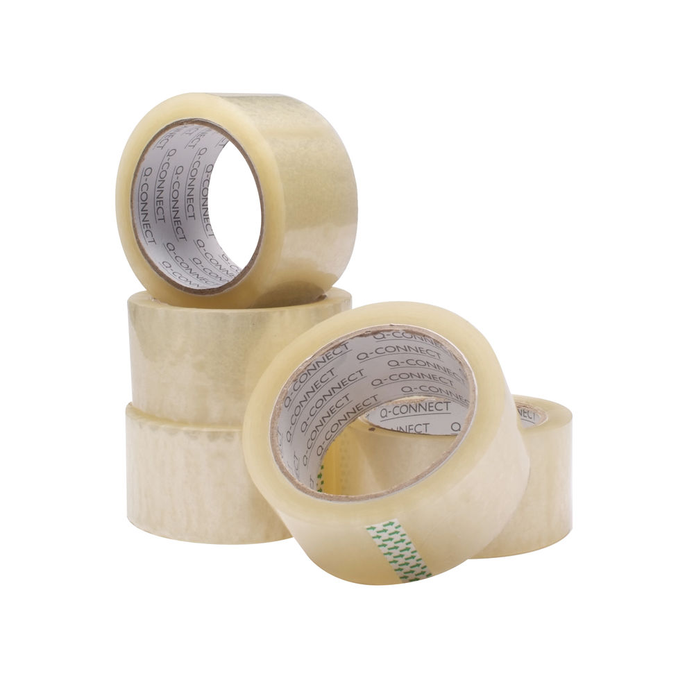 Q-Connect Clear Packing Tape, 50mm x 60m, Pack of 6 - KF01791