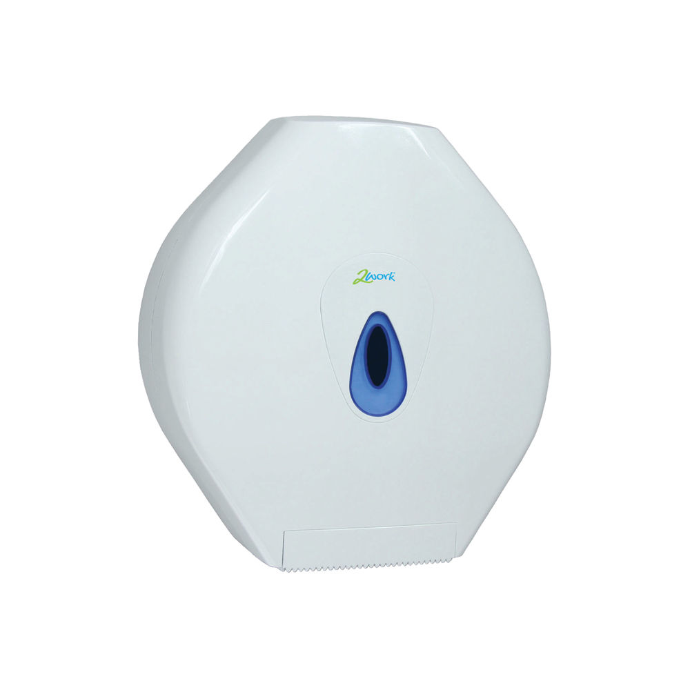 2Work Standard Jumbo Toilet Roll Dispenser White CT34025