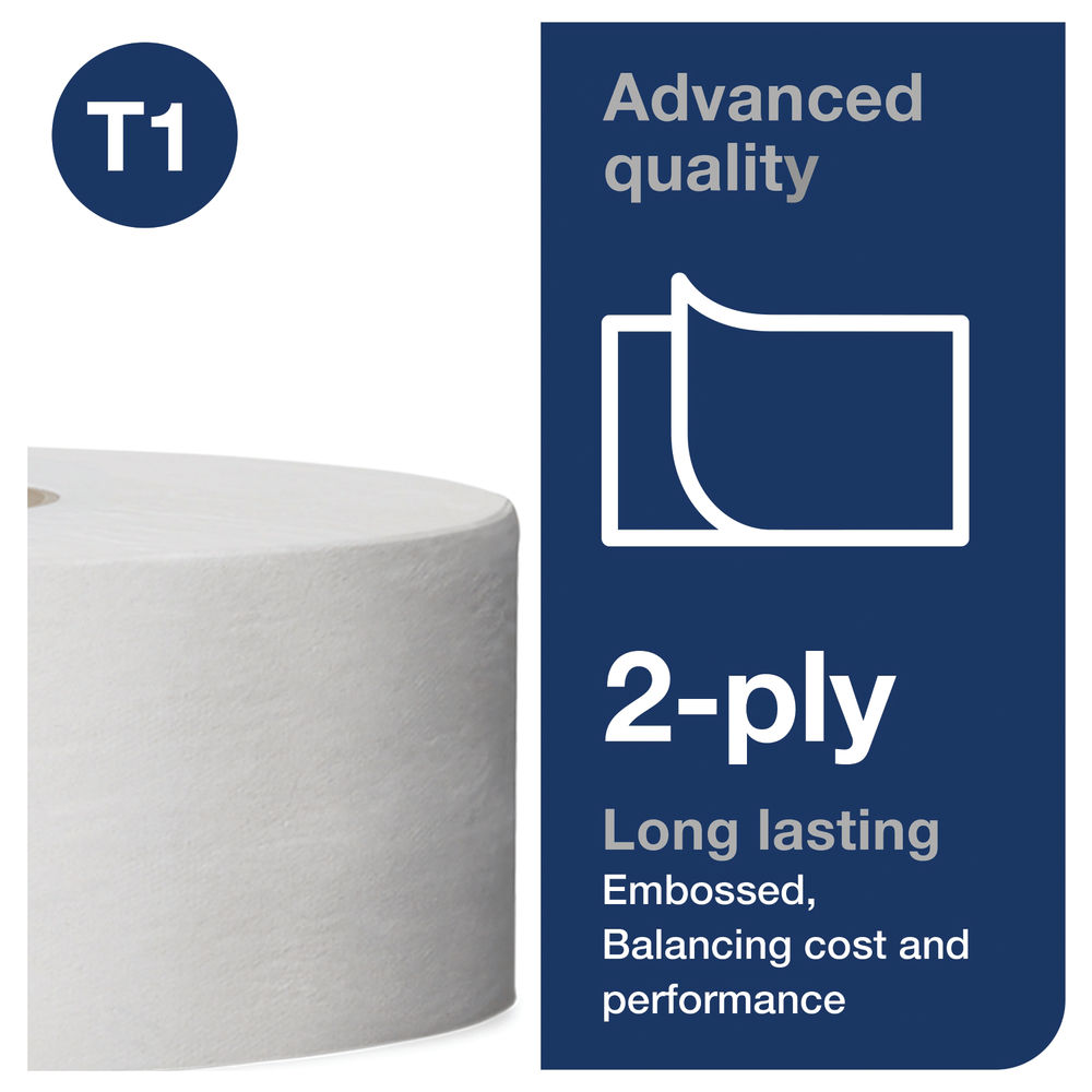 Tork T1 White 2-Ply Jumbo Toilet Rolls (Pack of 6) - 110246