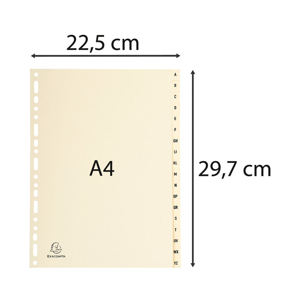 Exacompta Indices 18 Part A-Z A4 Ivory (Pack of 10)