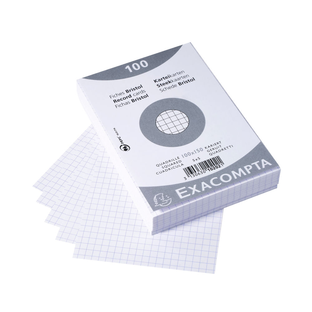 Exacompta Record Card 100x150mm Square White x20 (Pack of 2000)