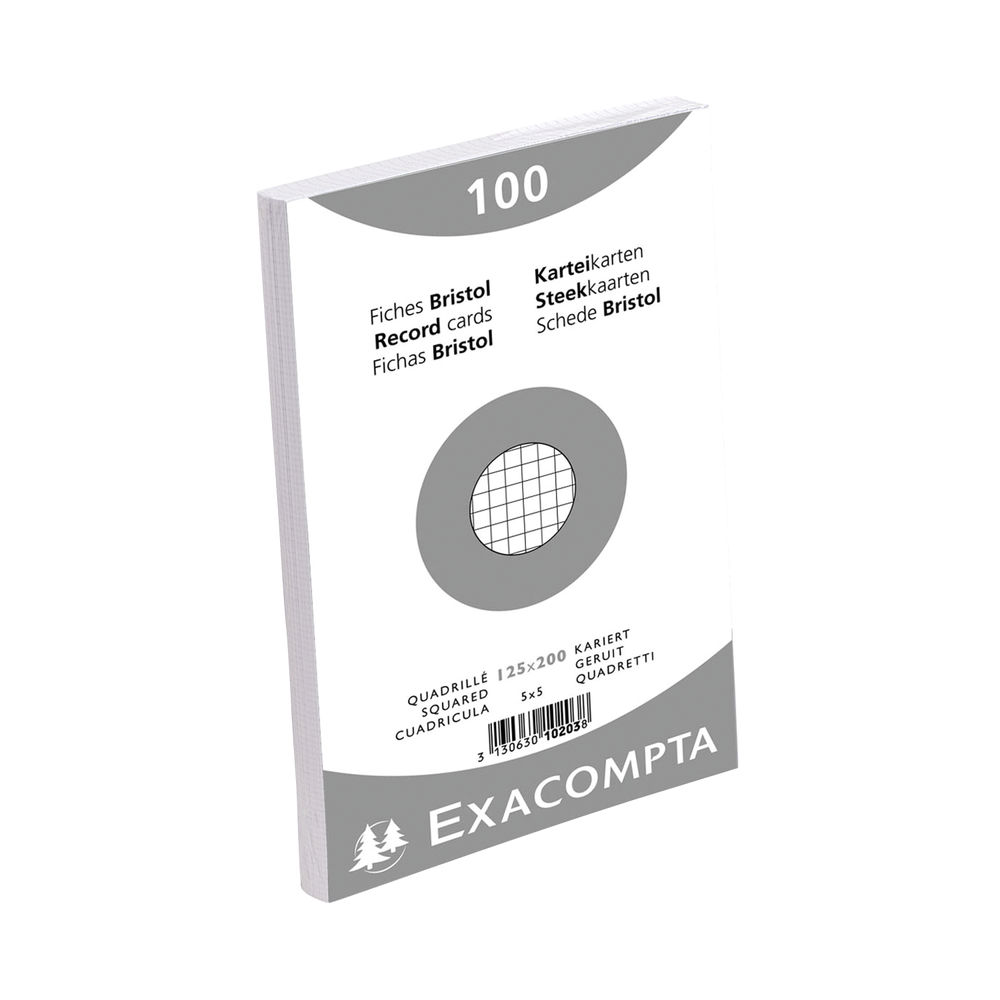 Exacompta Record Card 125x200mm Square White x12 (Pack of 1200)