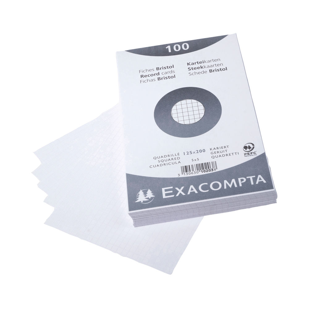 Exacompta Record Card 125x200mm Square White x12 (Pack of 1200)