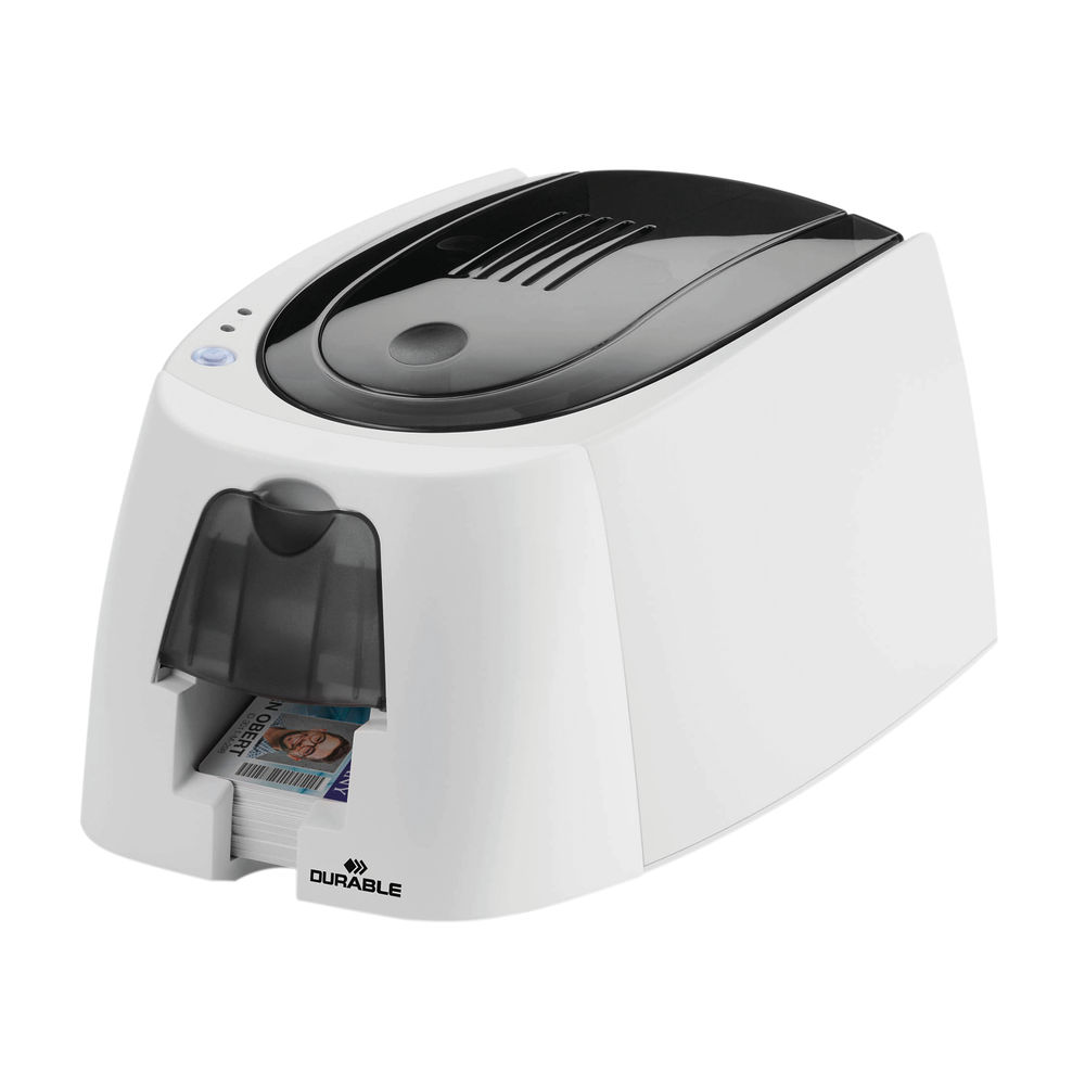 Durable DURACARD ID 300 ID Name Badge Card Printer with Ribbon and 100 Cards 891065