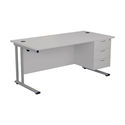 Jemini 3 Drawer Fixed Pedestal 400x655x495mm White KF74422