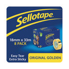 Sellotape Original Golden Tape 18mm x 33m (Pack of 8) - 1443251