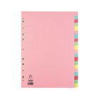 A4 Manilla Divider 20-Part Pink with Multi-Colour Tabs