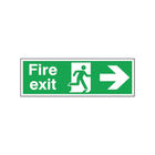 Safety Sign Fire Exit Running Man Arrow Right 150x450mm Self-Adhesive E99A/S