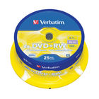 Verbatim 4.7GB 4x Speed Rewriteable DVD+RW Spindle, Pack of 25 | 43489