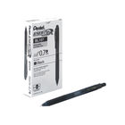 Pentel Energel X Retractable 0.7mm Black Pens, Pack of 12 - K157-A