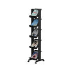 Fast Paper 5 Shelf Mobile Literature Display Narrow Black F259N01