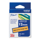 Brother P-Touch 12mm Black on Orange Labelling Tape - TZEB31