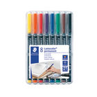 Staedtler Assorted Lumocolor Fine Tip Permanent Pens, Pack of 8 - 318-WP8