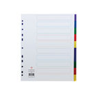 Concord 10-Part Extra Wide Index Polypropylene Multicoloured A4 66199