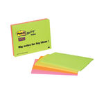 Post-it Neon 200 x 149mm Meeting Sticky Notes, Pack of 4 | 6845-SSP