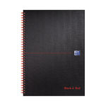 Black n Red A4+ Matt Wirebound Hardback Notebook, Pack of 5 | 100080173