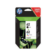 Image of HP 62 Black and Colour Ink Combo Pack - HP N9J71AE