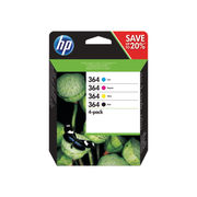 Image of HP 364 Black and Colour Combo Ink Cartridge 4 Pack | N9J73AE