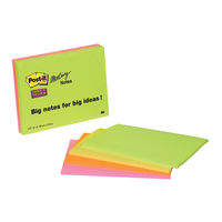 Post-it Neon Super Sticky Meeting Notes, Pack of 4