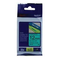 View more details about Brother P-Touch TZE-731 12mm Black on Green Labelling Tape