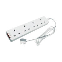 View more details about CED 4-Way 13 Amp 5m Extension Lead White with Neon Light CEDTS4513M