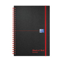 View more details about Black n' Red Wirebound Recycled Polypropylene Notebook 140 Pages A5 (Pack of 5) 100080221