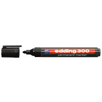 edding 300 Black Permanent Bullet Tip Markers, Pack of 10