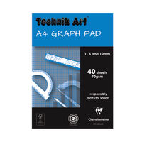 View more details about Clairefontaine Technik Art 1/5/10mm Graph Pad 40 Leaf XPG1