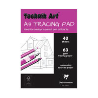 View more details about Clairefontaine Technik Art Tracing Pad 63gsm A3 40 Sheets XPT3