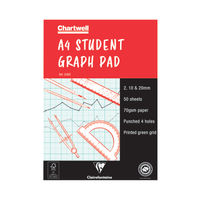 View more details about Clairefontaine Chartwell 2/10/20mm A4 Graph Pad 50 Leaf J34B