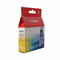 View more details about Canon CLI-36 Colour Inkjet Cartridge Tri-Colour Cyan/Magenta/Yellow 1511B001