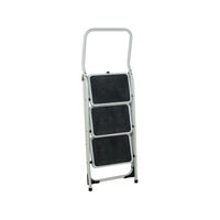 View more details about Folding Step Stool 3 Tread High Back White Aluminium 402791