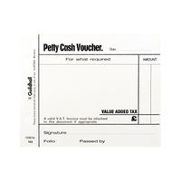 View more details about Guildhall White Petty Cash Voucher Pads 100 Leaves (Pack of 5) - 1569