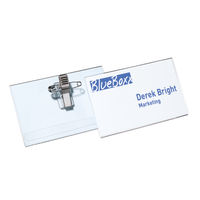 View more details about Durable Name Badge with Combi Clip 54x90mm Clear (Pack of 50) 8145/19